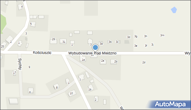 Osie, Wybudowanie Pod Miedzno, 2, mapa Osie