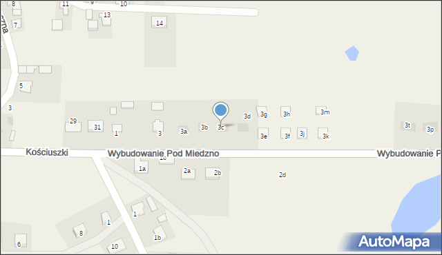 Osie, Wybudowanie Pod Miedzno, 3c, mapa Osie