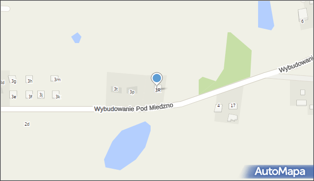 Osie, Wybudowanie Pod Miedzno, 3R, mapa Osie