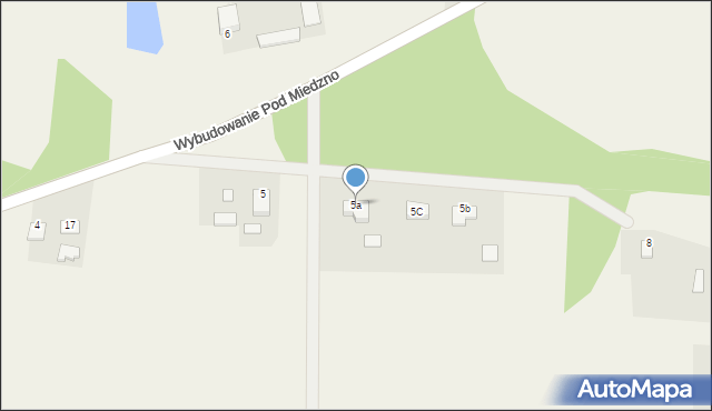 Osie, Wybudowanie Pod Miedzno, 5a, mapa Osie