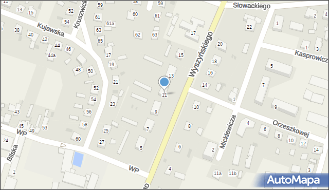 Osięciny, Wyszyńskiego Stefana, ks. kard., 11, mapa Osięciny