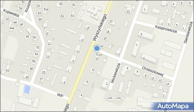 Osięciny, Wyszyńskiego Stefana, ks. kard., 12, mapa Osięciny