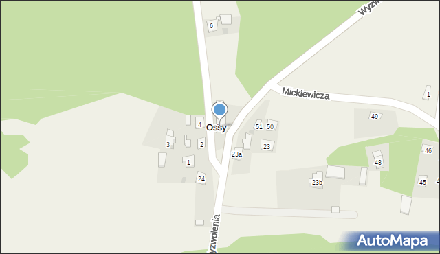 Ossy, Wyzwolenia, 22, mapa Ossy