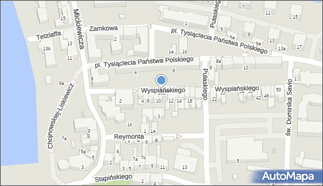 Ostróda, Wyspiańskiego Stanisława, 10a, mapa Ostróda