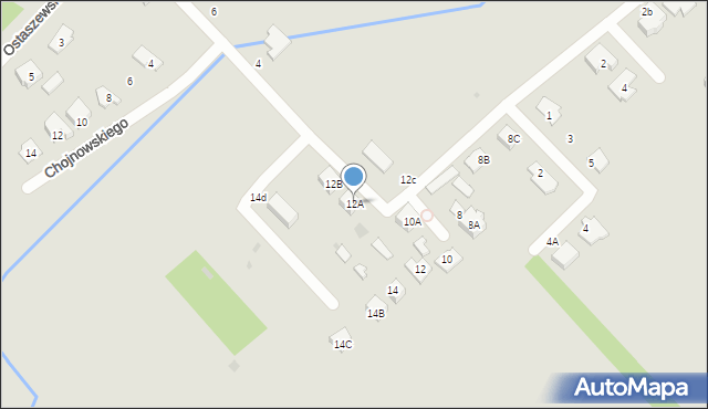 Ostrołęka, Wypychy, 12A, mapa Ostrołęka