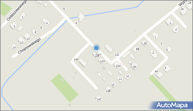 Ostrołęka, Wypychy, 12B, mapa Ostrołęka