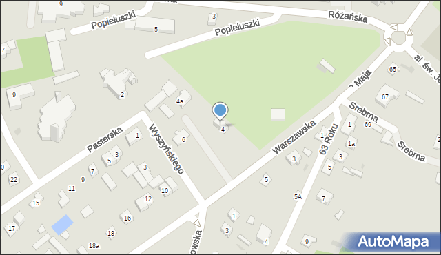 Ostrów Mazowiecka, Wyszyńskiego Stefana, ks. kard., 8, mapa Ostrów Mazowiecka