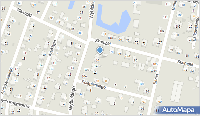 Ostrów Wielkopolski, Wybickiego Józefa, gen., 16a, mapa Ostrów Wielkopolski