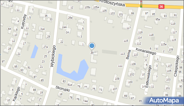 Ostrów Wielkopolski, Wybickiego Józefa, gen., 20, mapa Ostrów Wielkopolski