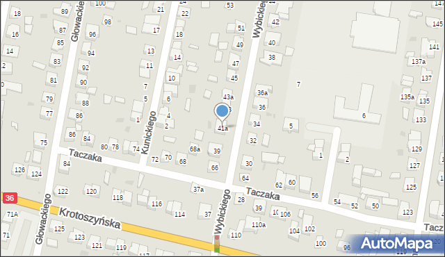 Ostrów Wielkopolski, Wybickiego Józefa, gen., 41a, mapa Ostrów Wielkopolski