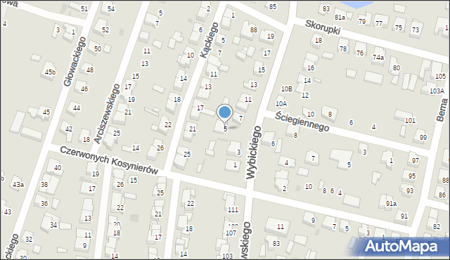 Ostrów Wielkopolski, Wybickiego Józefa, gen., 5, mapa Ostrów Wielkopolski