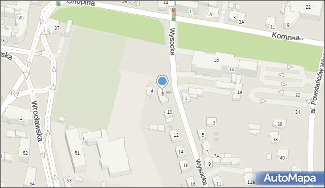 Ostrów Wielkopolski, Wysocka, 6, mapa Ostrów Wielkopolski