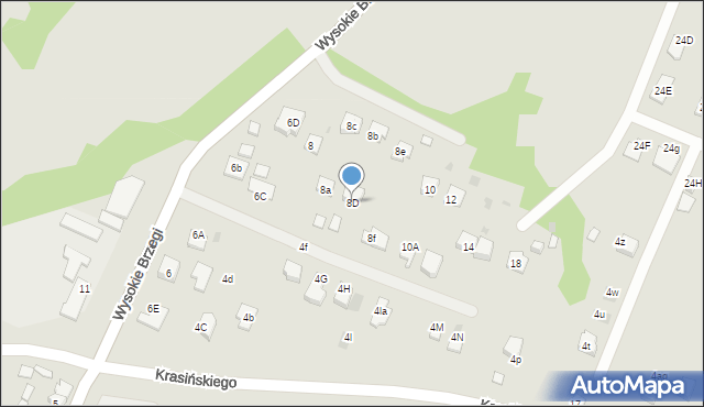 Oświęcim, Wysokie Brzegi, 8D, mapa Oświęcimia