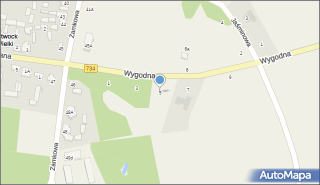 Otwock Wielki, Wygodna, 5, mapa Otwock Wielki