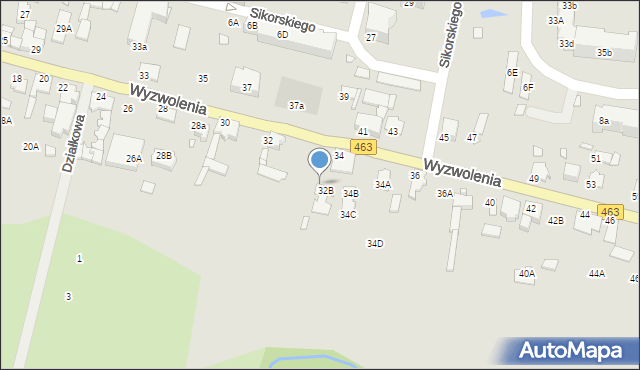 Ozimek, Wyzwolenia, 32a, mapa Ozimek