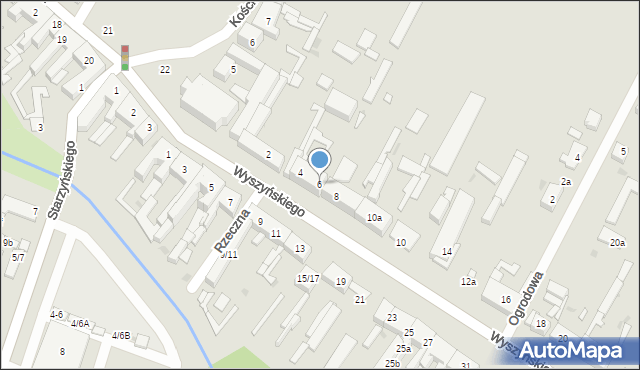 Ozorków, Wyszyńskiego Stefana, ks. kard., 6, mapa Ozorków