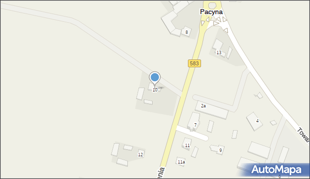 Pacyna, Wyzwolenia, 10, mapa Pacyna