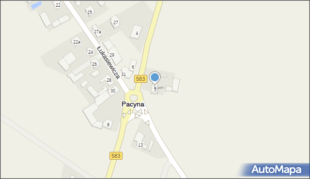 Pacyna, Wyzwolenia, 5, mapa Pacyna