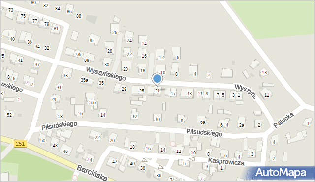 Pakość, Wyszyńskiego Stefana, ks. kard., 21, mapa Pakość