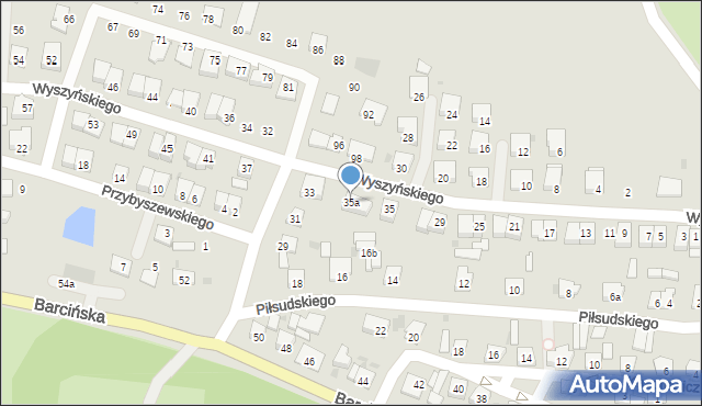 Pakość, Wyszyńskiego Stefana, ks. kard., 35a, mapa Pakość