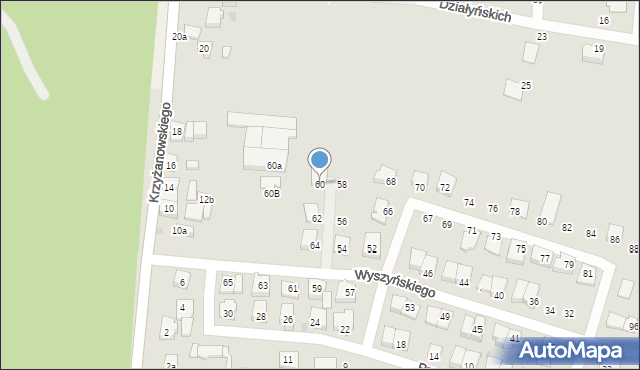 Pakość, Wyszyńskiego Stefana, ks. kard., 60, mapa Pakość