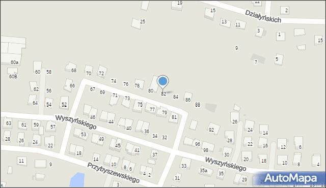 Pakość, Wyszyńskiego Stefana, ks. kard., 82, mapa Pakość