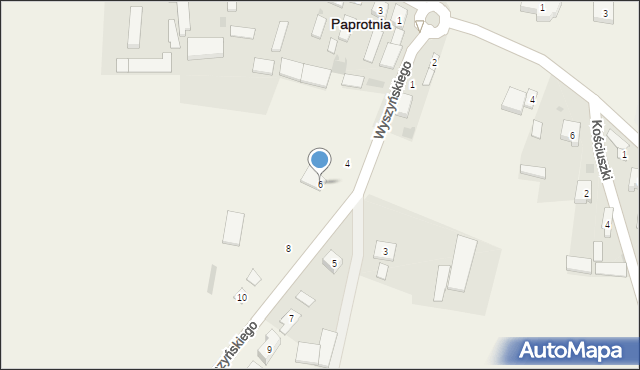 Paprotnia, Wyszyńskiego Stefana, ks. prym. kard., 6, mapa Paprotnia