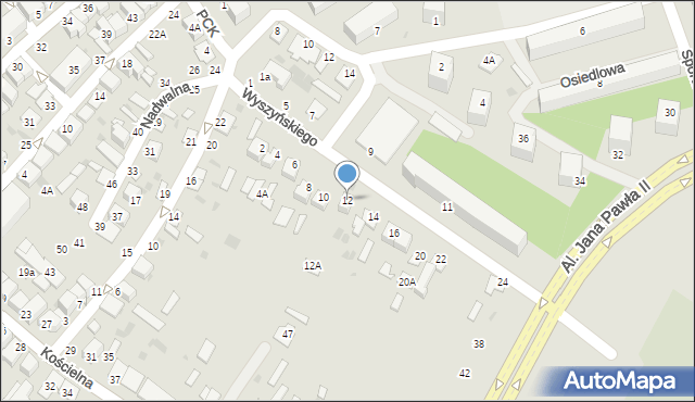 Parczew, Wyszyńskiego Stefana, ks. kard., 12, mapa Parczew