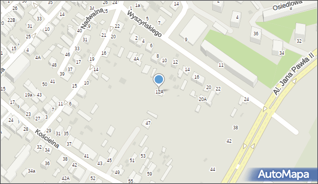 Parczew, Wyszyńskiego Stefana, ks. kard., 12A, mapa Parczew