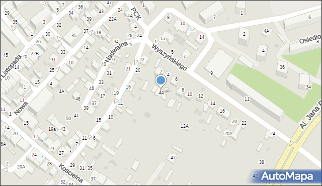 Parczew, Wyszyńskiego Stefana, ks. kard., 4A, mapa Parczew