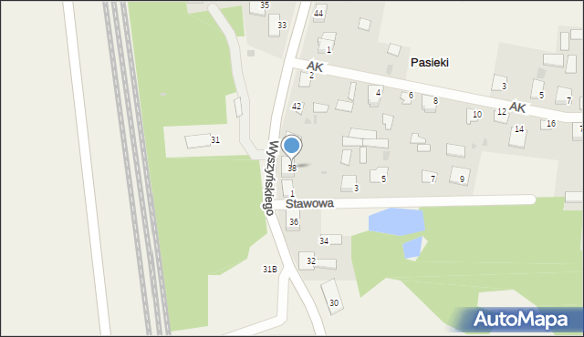 Pasieki, Wyszyńskiego Stefana, ks. kard., 38, mapa Pasieki