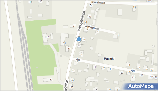 Pasieki, Wyszyńskiego Stefana, ks. kard., 44, mapa Pasieki