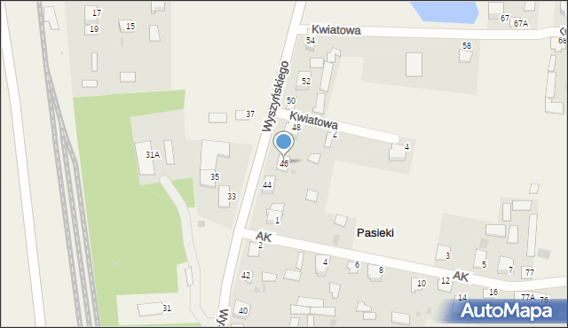 Pasieki, Wyszyńskiego Stefana, ks. kard., 46, mapa Pasieki