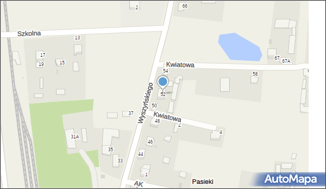 Pasieki, Wyszyńskiego Stefana, ks. kard., 52, mapa Pasieki