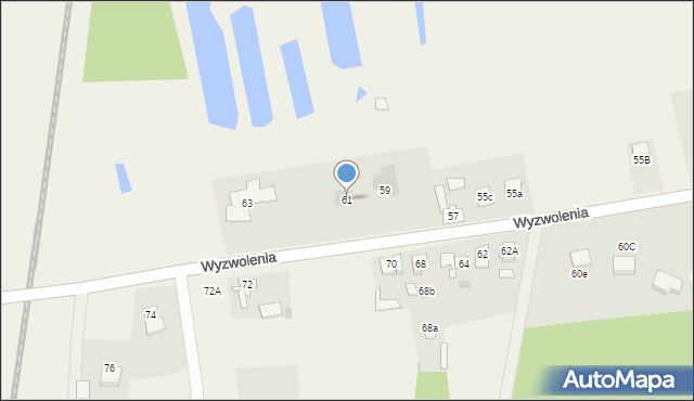 Paterek, Wyzwolenia, 61, mapa Paterek