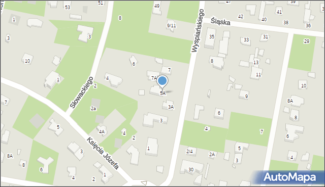 Piaseczno, Wyspiańskiego Stanisława, 5A, mapa Piaseczno