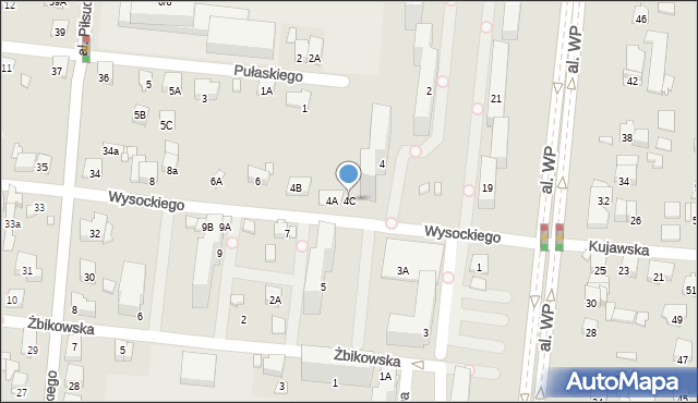 Piastów, Wysockiego Piotra, 4C, mapa Piastów