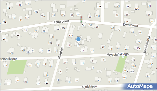 Piastów, Wyspiańskiego Stanisława, 16, mapa Piastów