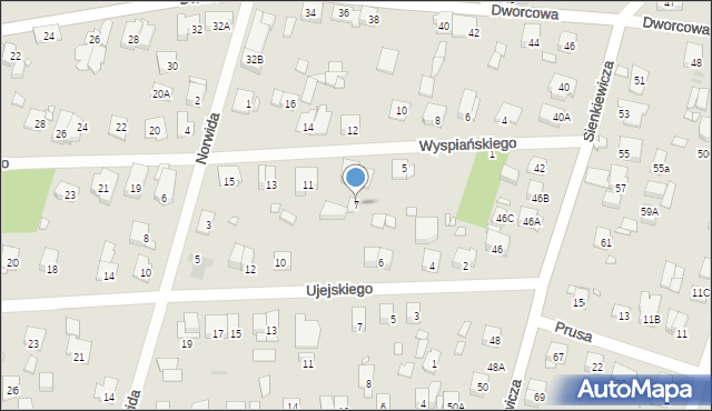 Piastów, Wyspiańskiego Stanisława, 7, mapa Piastów