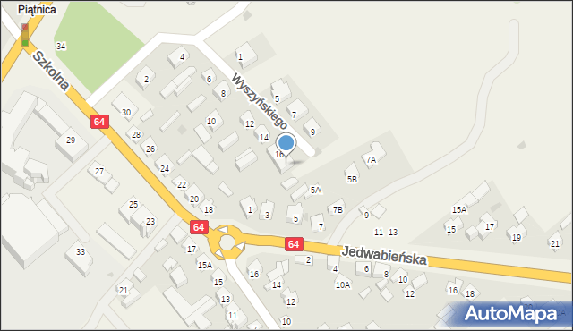 Piątnica Poduchowna, Wyszyńskiego Stefana, ks. kard., 18, mapa Piątnica Poduchowna