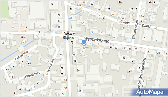 Piekary Śląskie, Wyszyńskiego Stefana, ks. prym. kard., 4a, mapa Piekary Śląskie