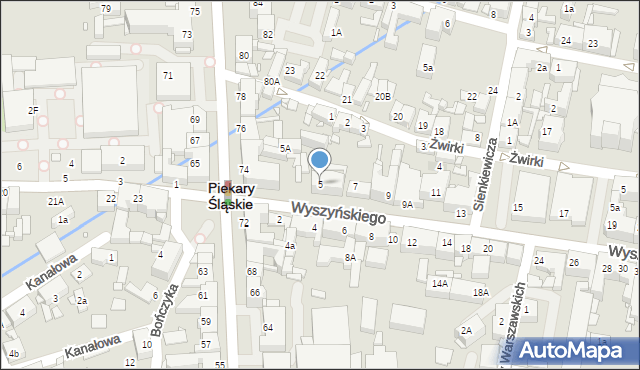 Piekary Śląskie, Wyszyńskiego Stefana, ks. prym. kard., 5, mapa Piekary Śląskie