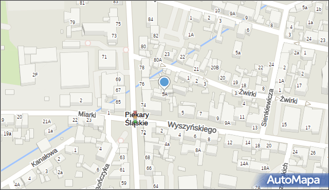 Piekary Śląskie, Wyszyńskiego Stefana, ks. prym. kard., 5A, mapa Piekary Śląskie