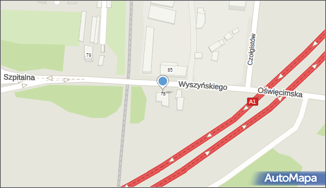 Piekary Śląskie, Wyszyńskiego Stefana, ks. prym. kard., 78, mapa Piekary Śląskie