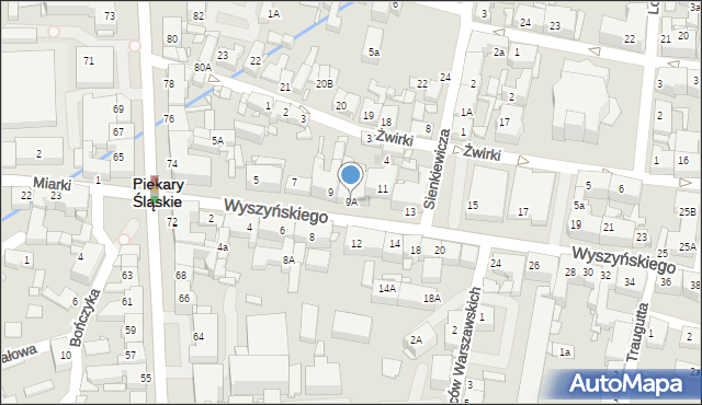 Piekary Śląskie, Wyszyńskiego Stefana, ks. prym. kard., 9A, mapa Piekary Śląskie