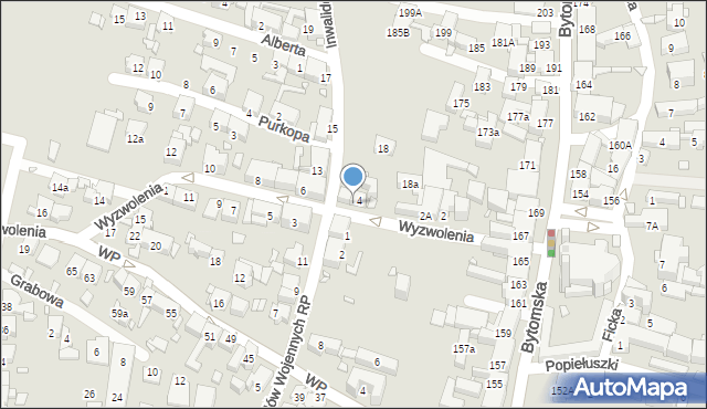 Piekary Śląskie, Wyzwolenia, 4B, mapa Piekary Śląskie