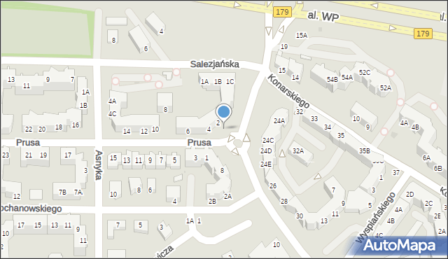 Piła, Wyszyńskiego Stefana, ks. prym. kard., 13, mapa Piły