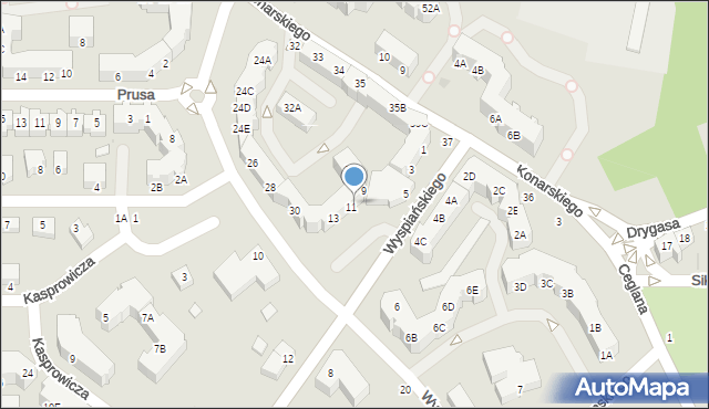 Piła, Wyszyńskiego Stefana, ks. prym. kard., 34, mapa Piły