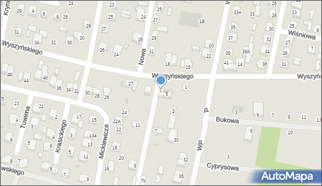 Pilawa, Wyszyńskiego Stefana, ks. kard., 5A, mapa Pilawa