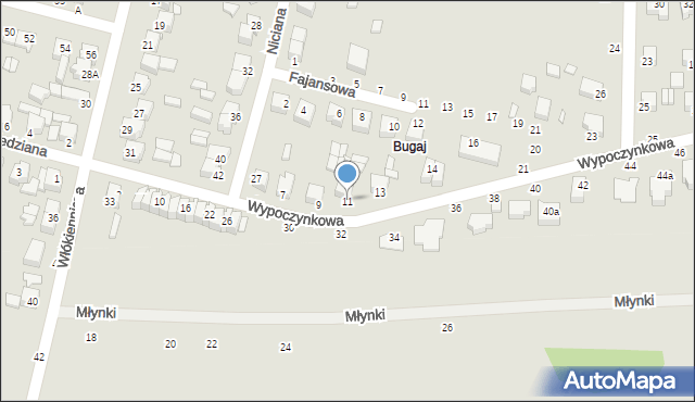 Piotrków Trybunalski, Wypoczynkowa, 11, mapa Piotrków Trybunalski